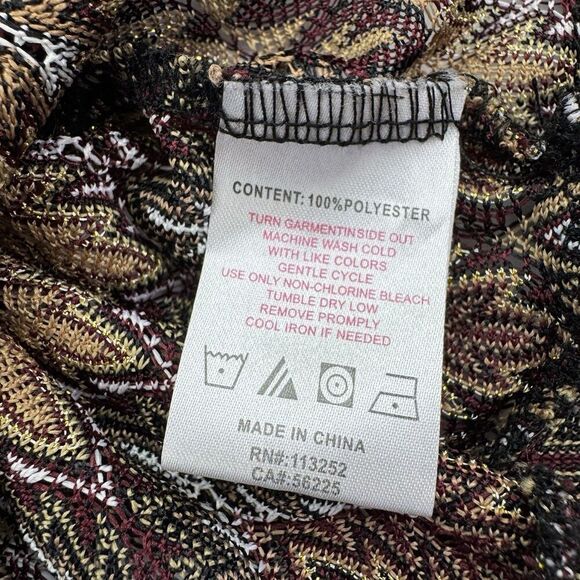 Apple Bottoms Sheer Brown Paisley Hooded Bathing Swim Suit Coverup Pocket Size M - Picture 5 of 10